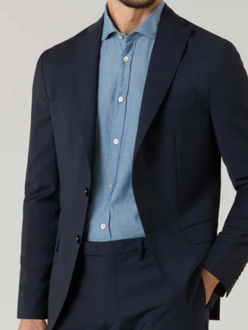 Boglioly Navy Virgin Wool Men  Suit Blazer - Tailored Classic IT50-40R US
